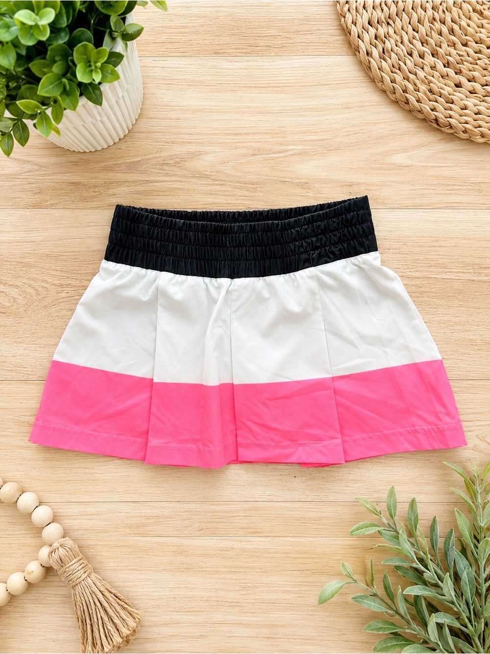 Stella McCartney by Adidas Athletic Skort Black White Hot Pink Pleated Size S